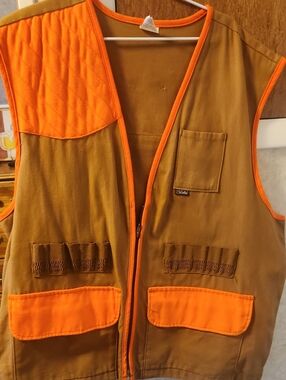 Walls Brown Hunting Vest with Orange Trim